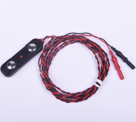2つの9つのmm凸ディスク接触が付いている黒い棒電極は30mmの離れて間隔をあけた