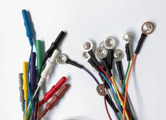 12色の再使用可能なEEGのコップの電極の塩化銀12の単一の鉛