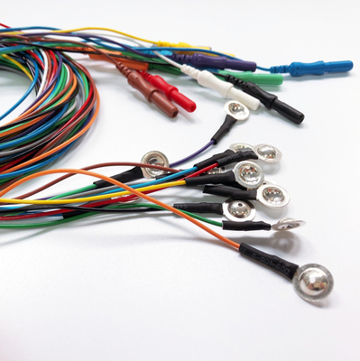 12色の再使用可能なEEGのコップの電極の塩化銀12の単一の鉛