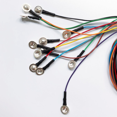 12色の再使用可能なEEGのコップの電極の塩化銀12の単一の鉛